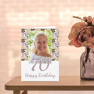 Clover Shamrock Pattern 70th Birthday Photo Card