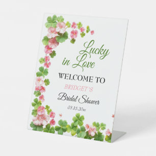 Clover St. Patrick's Day Bridal Shower WELCOME Pedestal Sign
