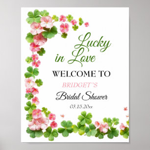 Clover St. Patrick's Day Bridal Shower WELCOME Poster