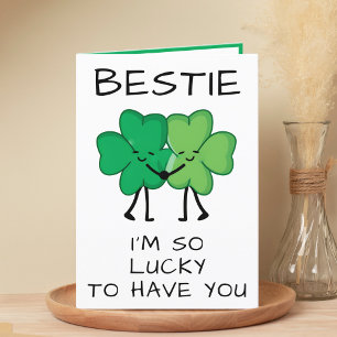 Clover St Patrick's Day Funny Friend Birthday Thank You Card