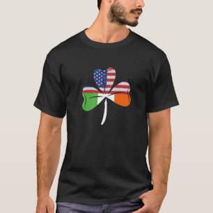 Clover US Ireland Flag Shamrock American Irish Fl T-Shirt