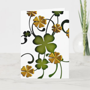 Clover Vine Irish Happy Birthday Greeting Card