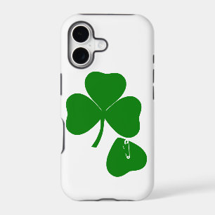 Clover with Safety Pin St Patrick's Day Get Lucky