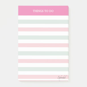 Clovers and Pastel Striped Things To Do Post-it No Notes