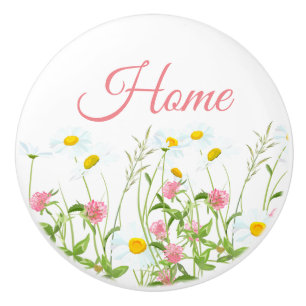 Clovers & Daisies Ceramic Knob