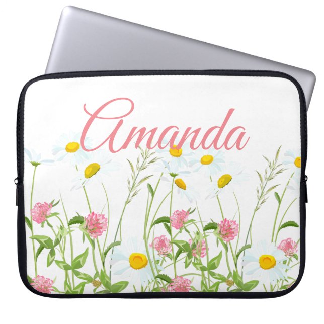 Clovers & Daisies Laptop Sleeve (Front)