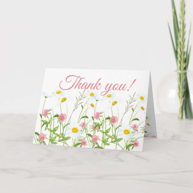 Clovers & Daisies Thank You Card (Front)