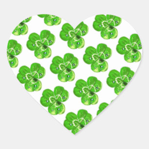 Clovers Dew Drops Heart Sticker