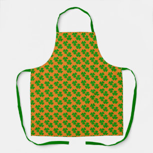 Clovers Irish shamrocks Orange and Green Apron
