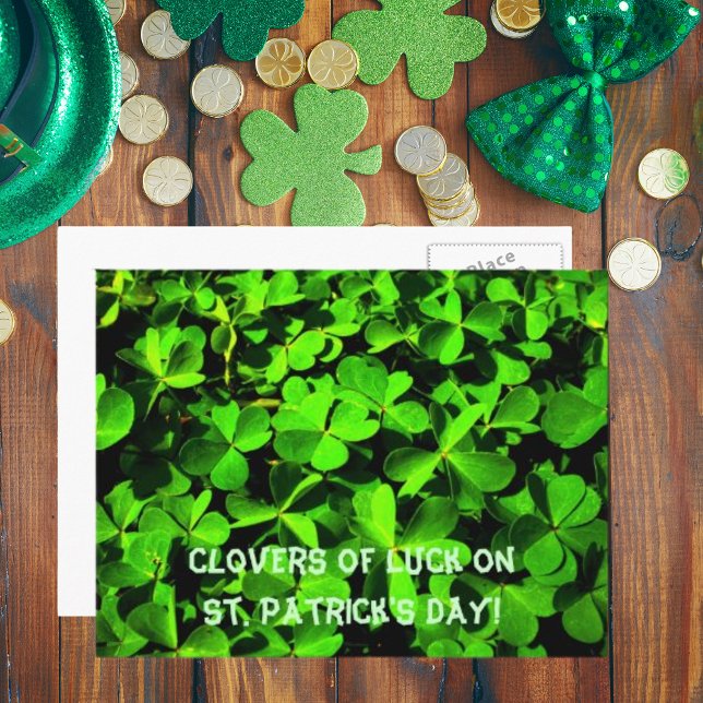Clovers of Luck on St. Patrick's Day Postcard (Clovers of Luck on St. Patrick's Day Postcard)
