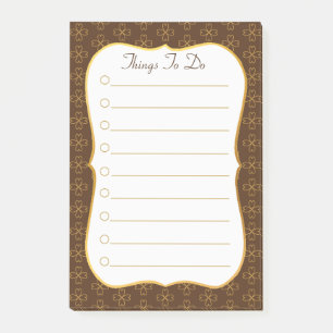 Clovers on Brown & White & Things To Do Post-it Notes