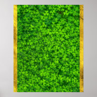 Clovers with Water Droplets with FAUX Gold Foil