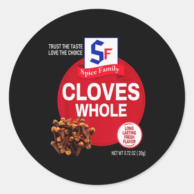 Cloves Whole Halloween Sce Costume Group Matching  Classic Round Sticker (Front)