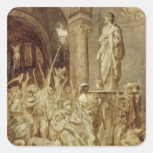 Clovis Carried on his Shield Square Sticker