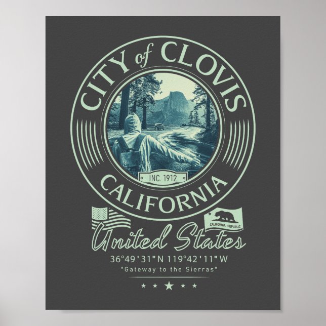 CLOVIS FRESNO CALIFORNIA - CITY OF CLOVIS CA POSTER (Front)