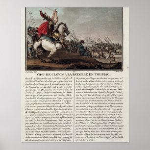 Clovis I (c.466-511) at the Battle of Tolbiac, 496 Poster