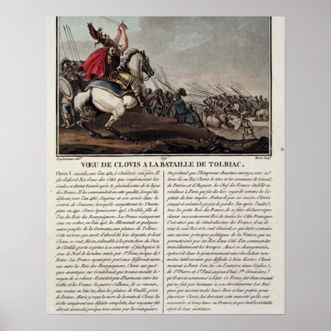 Clovis I (c.466-511) at the Battle of Tolbiac, 496 Poster (Front)