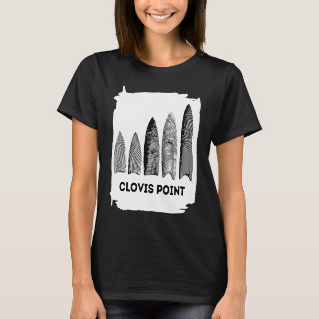 Clovis Point Arrowhead Native American Artefact Hu T-Shirt (Front)