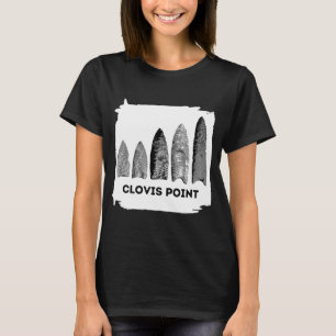 Clovis Point Arrowhead Native American Artefact Hu T-Shirt