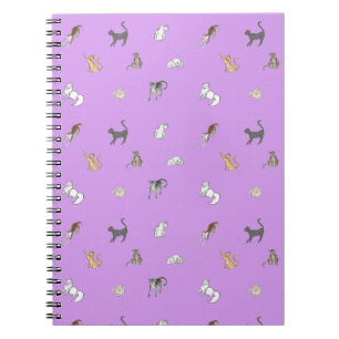 clowder of cats in lilac placemat notebook