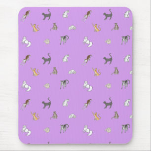 clowder of cats in lilac placemat notebook mouse mat