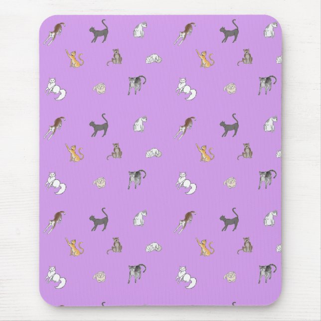 clowder of cats in lilac placemat notebook mouse mat (Front)