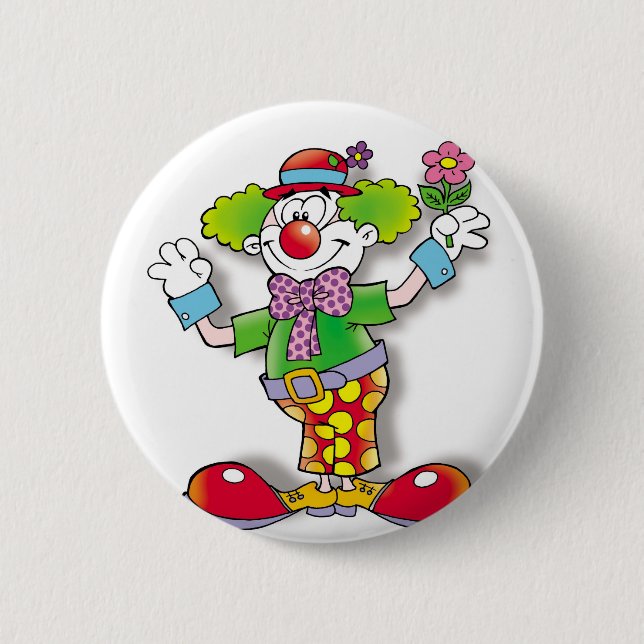 Clown 6 Cm Round Badge (Front)