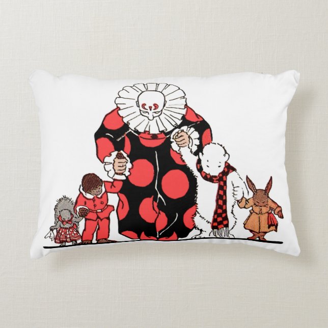 clown and friends take their bow decorative cushion (Front)