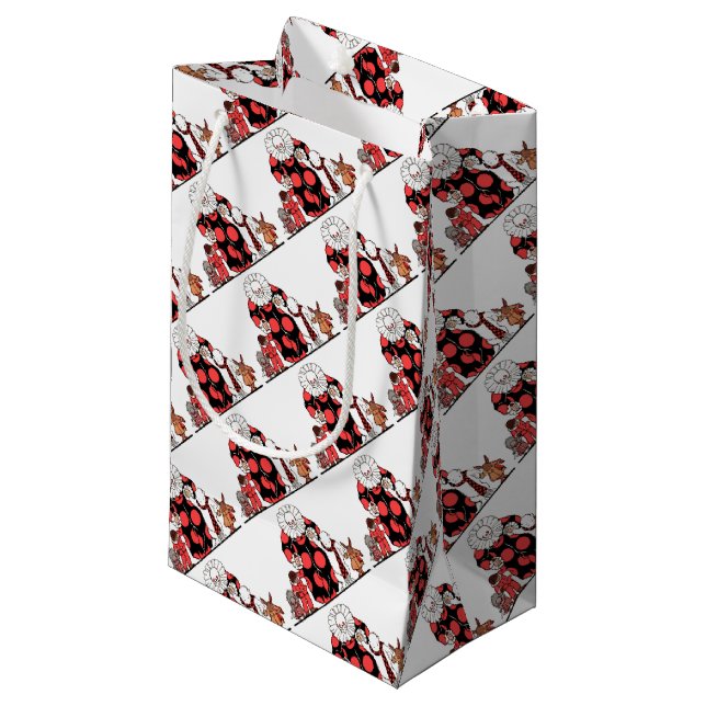 clown and friends take their bow print small gift bag (Front Angled)