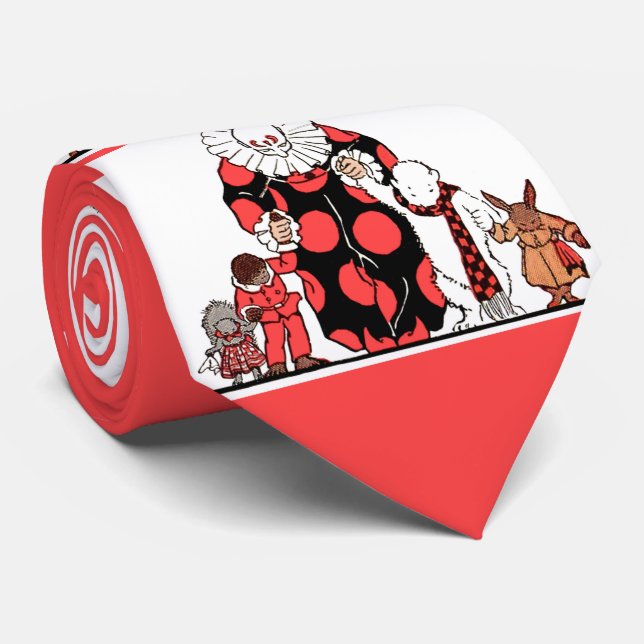 clown and friends take their bow print  tie (Rolled)