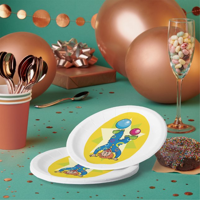 Clown Balancing Balls Fun Circus Paper Plate (Creator Uploaded)