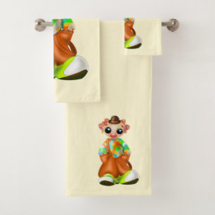 Clown Bath Towel Set Circus - Your Colours
