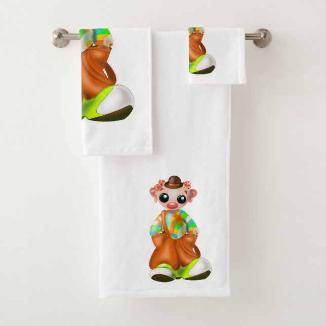 Clown Bath Towels Circus - Customisable (Insitu)