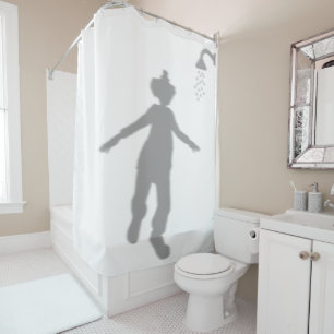 Clown Behind Silhouette Shadow Halloween Scary Shower Curtain