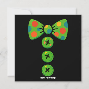 Clown Big Bow Tie Halloween Costume Design Funny Invitation