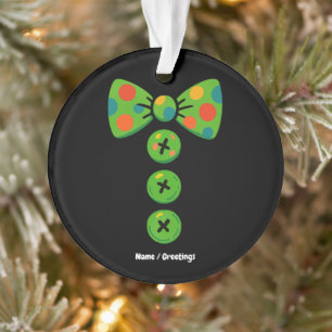 Clown Big Bow Tie Halloween Costume Design Funny Ornament