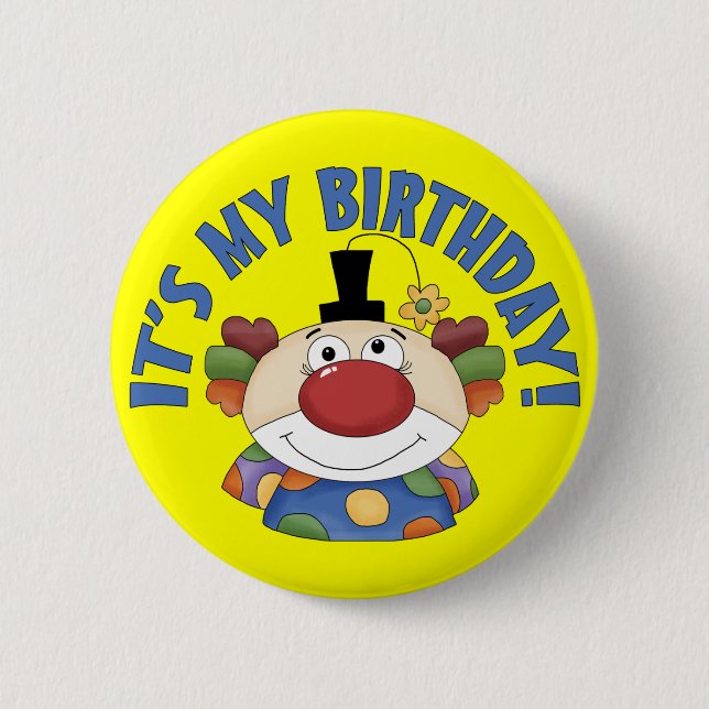 Clown Birthday 6 Cm Round Badge (Front)