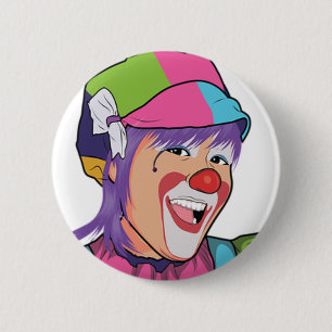 Clown button, for sale ! 6 cm round badge