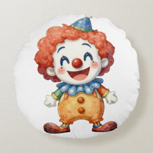 Clown Circus Humour Round Cushion