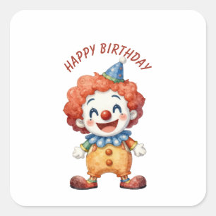 Clown Circus Humour Square Sticker