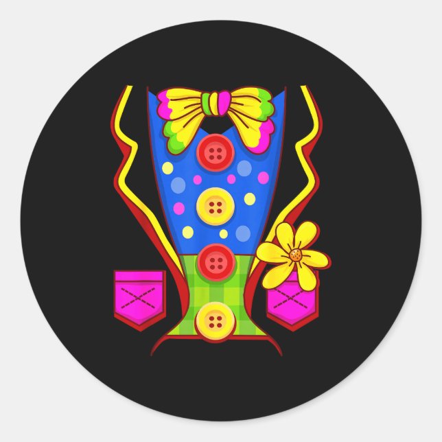 Clown Costume Circus  Classic Round Sticker (Front)