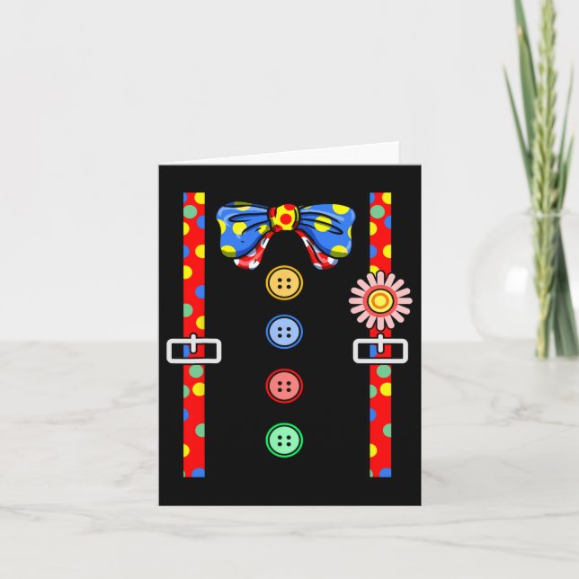 Clown Costume Halloween  Card (Front)