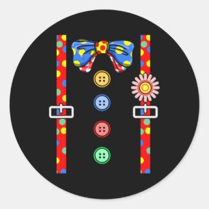 Clown Costume Halloween Classic Round Sticker