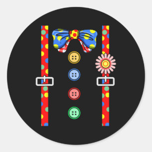 Clown Costume Halloween  Classic Round Sticker