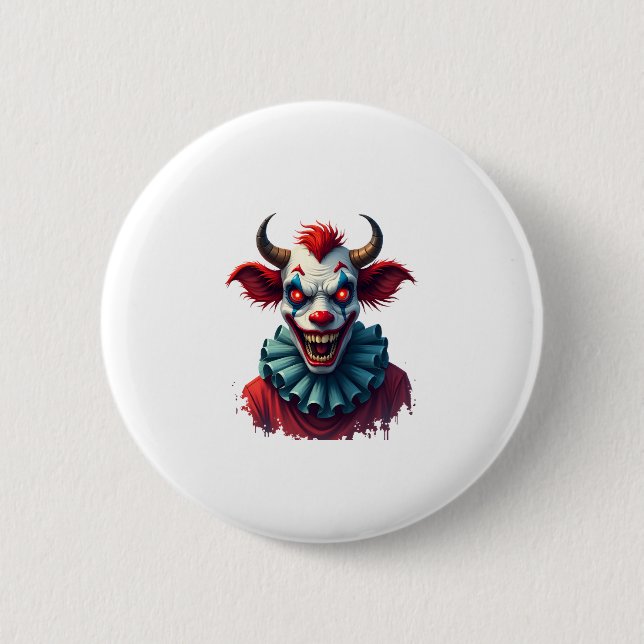 Clown Cow of Terror 6 Cm Round Badge (Front)