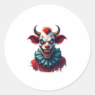 Clown Cow of Terror Classic Round Sticker