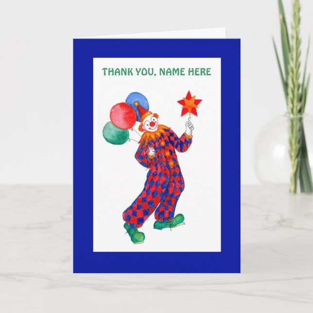Clown Customisable Thank You Card (Front)