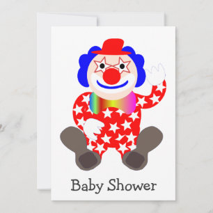 Clown Design Baby Shower Invitation