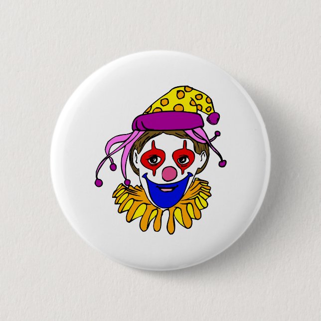 Clown Face 6 Cm Round Badge (Front)