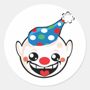 clown face classic round sticker